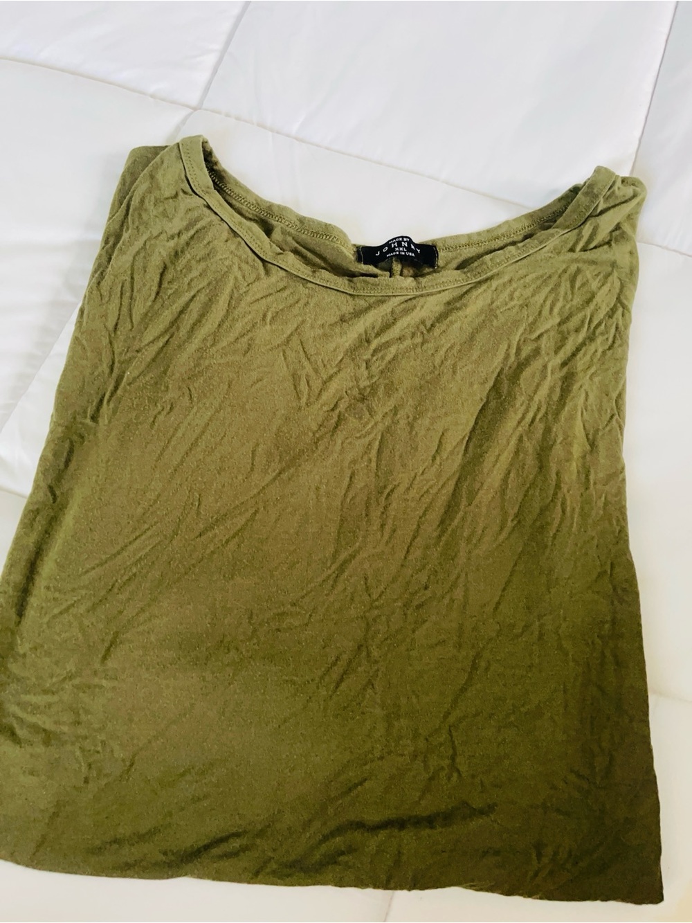 By Johnny Olive Green Scoop Neck Tank